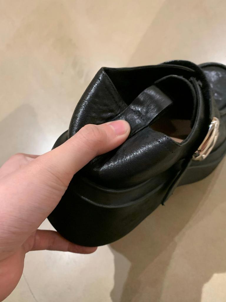 Овчина, вымытая кожа, круглый носок, британские туфли-лодочки на одной педали, женские туфли на платформе, ленивые ретро лоферы