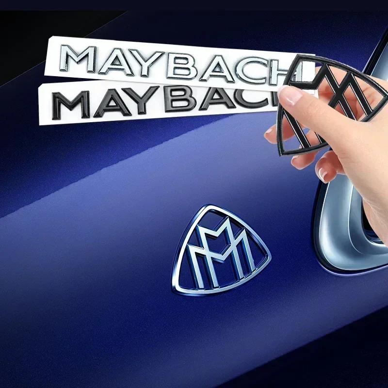 1pcs 3D ABS Maybach Side Emblem Car GLS GLE S500 Logo sticker Rear Bumper tail door trunk sticker Emblem styling Accessories