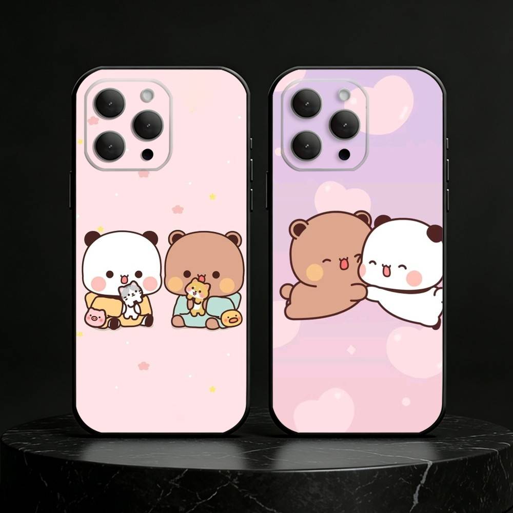 Милый Чехол Для Телефона BuBu DuDu Для iPhone 17,16,15,14,13,12,11 Plus,Pro,Max,Mini Силиконовый черный Мягкий Чехол