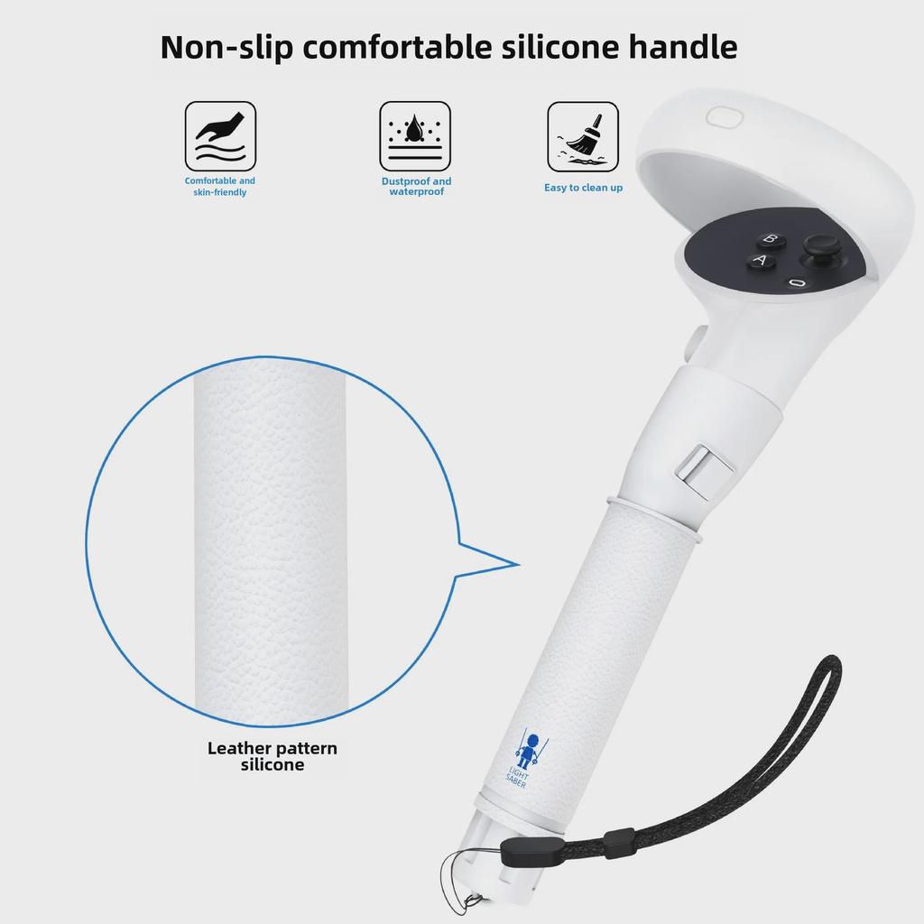 Meta Quest 3 Удлиненная рукоятка Световой меч и контроллер для гольфа (4-Pack)