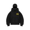 FBI Mens Hooded Sweatshirt Loose Jacket Double Hat Autumn Winter Sporty Hooded Sweatshirt Long-Sleeve Hoodies For Man
