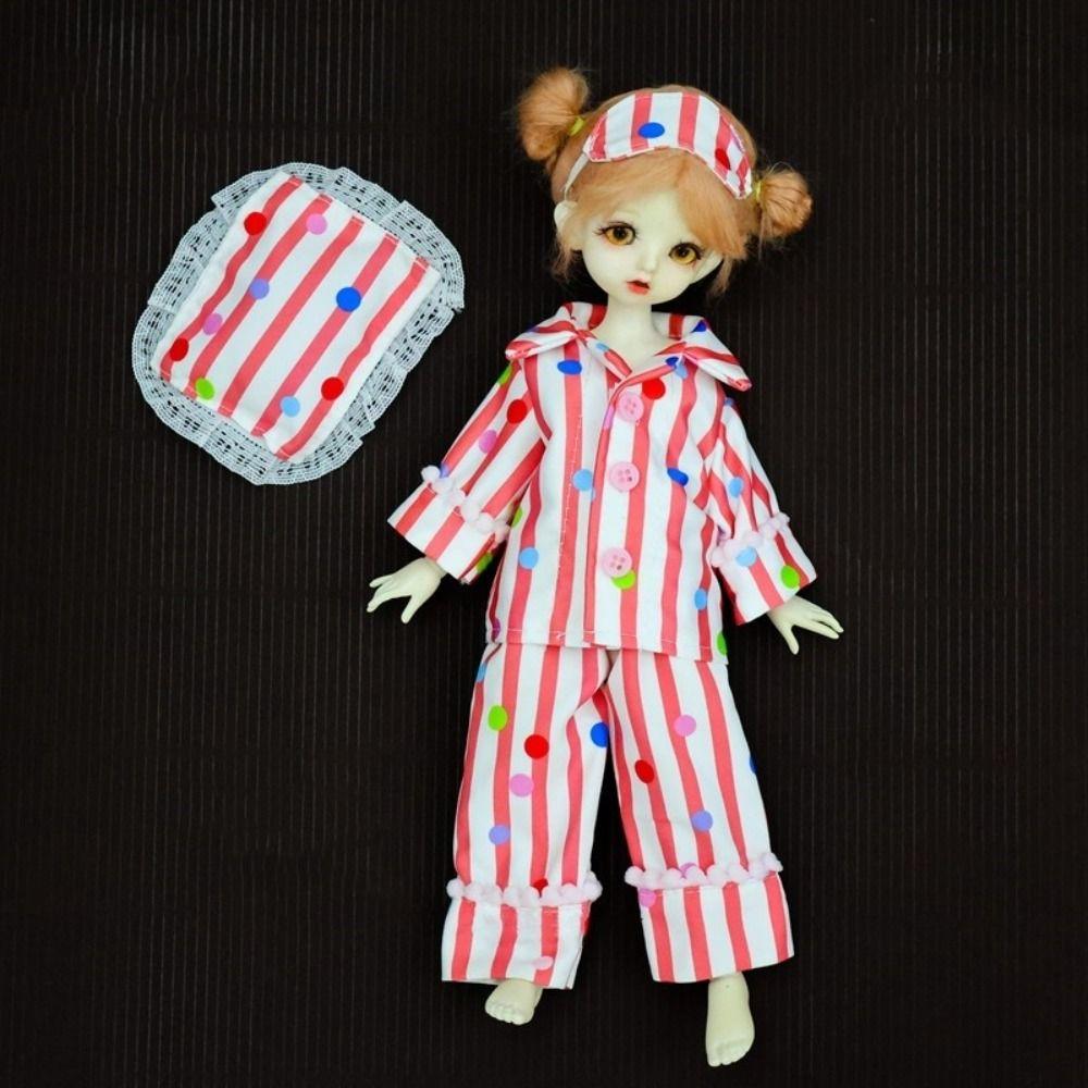 Striped Doll Sleep Clothes Casual Wear BJD Doll Clothes 30cm Doll Pajamas Gift for Girls