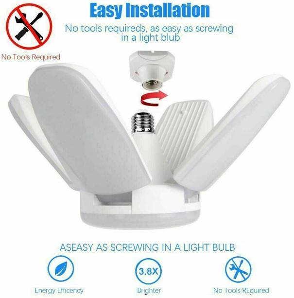 High Quality Mini 4 Leaf Deformable Lamp Folding 30W40W50W60W Led Fan Blade Bulb Indoor Adjustable Lighting Energy Saving