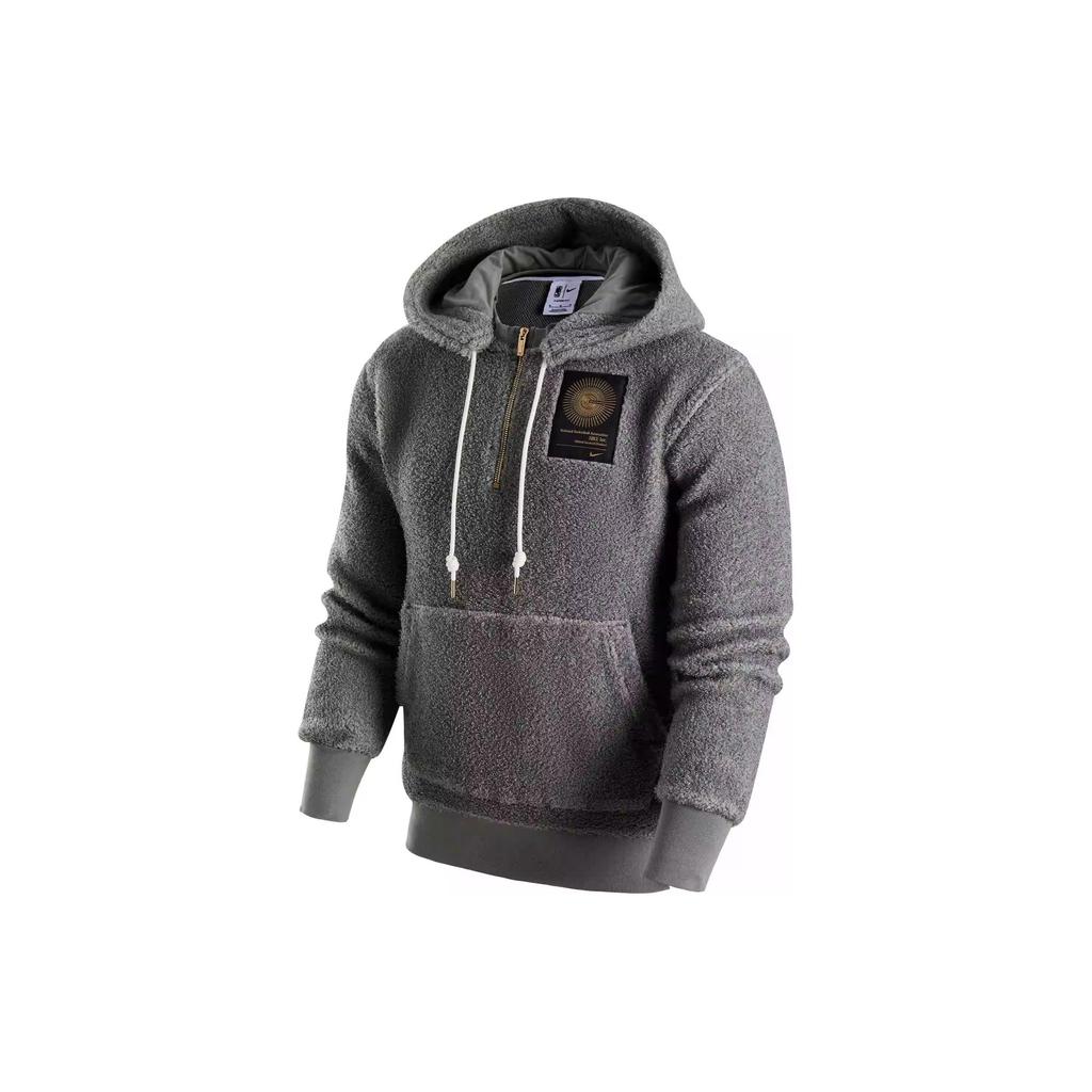 Nike Hooded Pullover Sweatshirt With Logo Lettering Men Tops Dark-Muddy-Gray FD8467-053