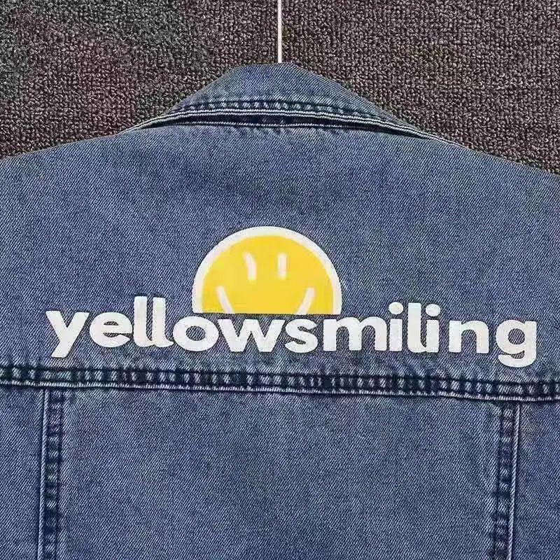 Denim Vest Jacket for Women Spring and Autumn Printed Loose Sleeveless Waistcoat Top