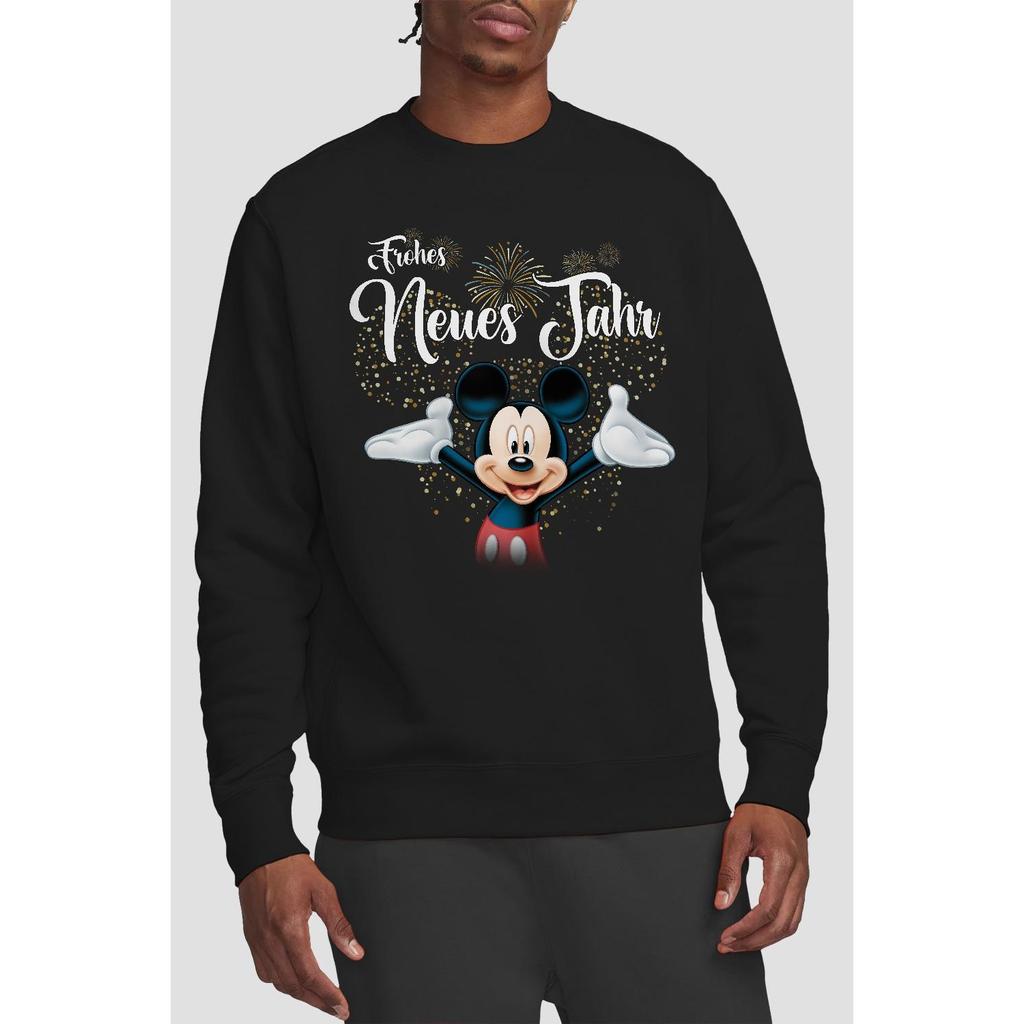 Disney Unisex Adult German Mickey Mouse Fireworks New Year Sweatshirt