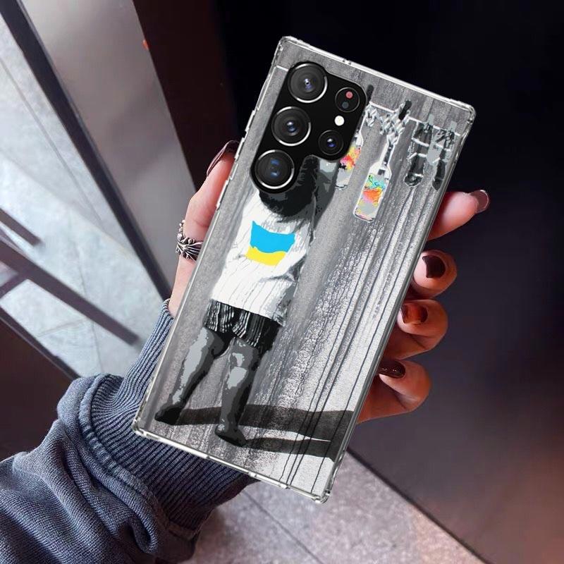 Street Art Banksy Graffiti Phone Case For Samsung Galaxy S23 S24 S25 Edge S26 Ultra S22 + S21 Plus S20 FE Cover Silicone Print S