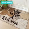 Rustic Stone Pattern Entrance Area Rug Non Slip Indoor Outdoor Floor Carpet Mat Home Decor