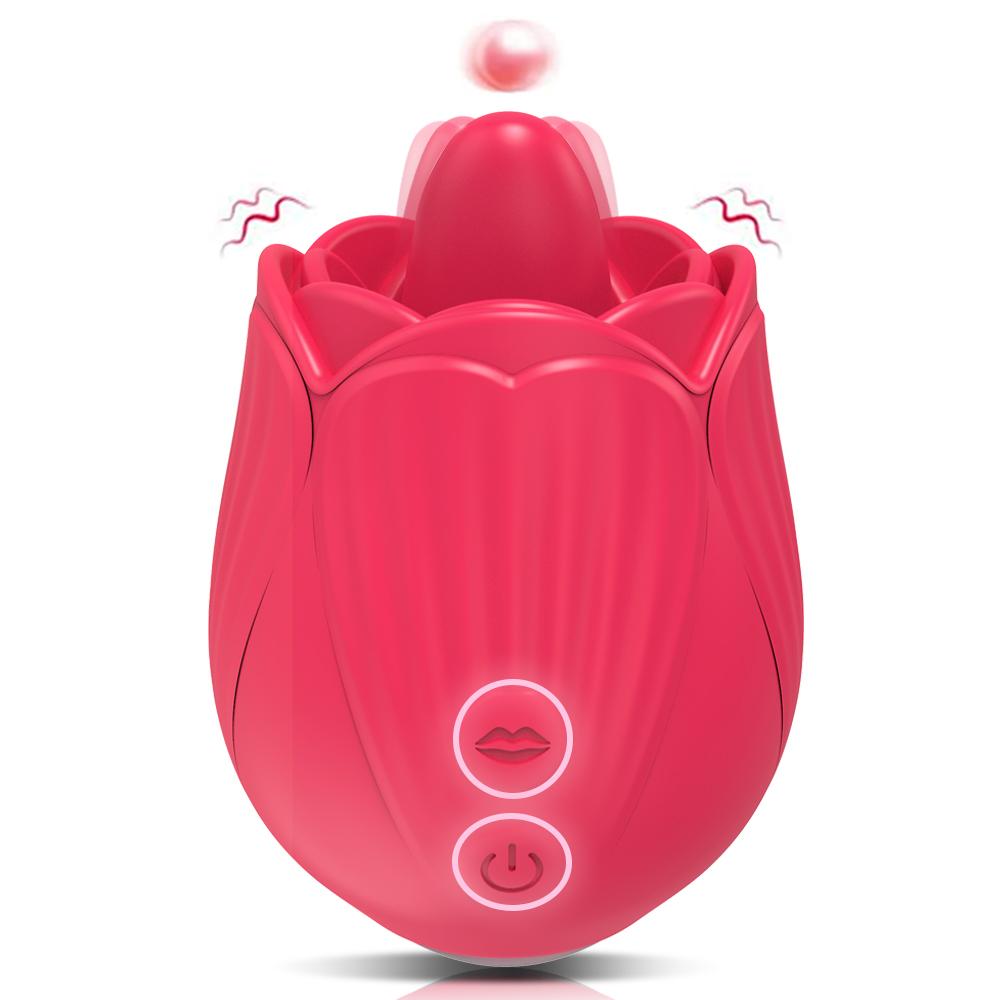 POMFW Мощная Роза Вибатор Игрушка Женский Стимулятор Клитора Язык Оральный Лизать Мастурбатор Хорошие Соски Секс-Игрушки для Женщин