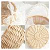One Wicker Rattan Flower Child Basket with Pearl Handle and Bow Hand Woven Easter Basket Wicker Basket for Weddings (brown)