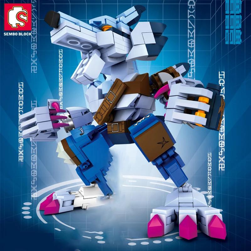 Нетоксичные Sembo Металлические War Greymon Аниме Строительные Блоки Фигурки Действия Модели Кирпичи Освещение Аниме Детская Модель Игрушка Кукла Подарки С Куклами