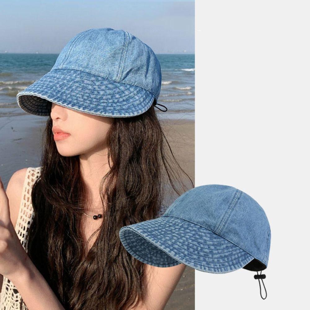 Sunscreen Visors Cap Cloth Snapback Hat Retro Denim Baseball Cap  Women