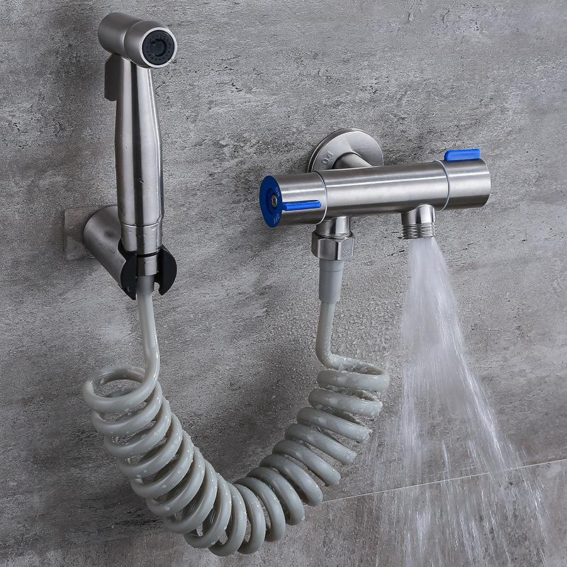 304 Stainless Steel Bidet Set Handheld Bidet Sprayer Set Shower Handheld Hand Bidet Faucet Toilet Single Cold Water Tap