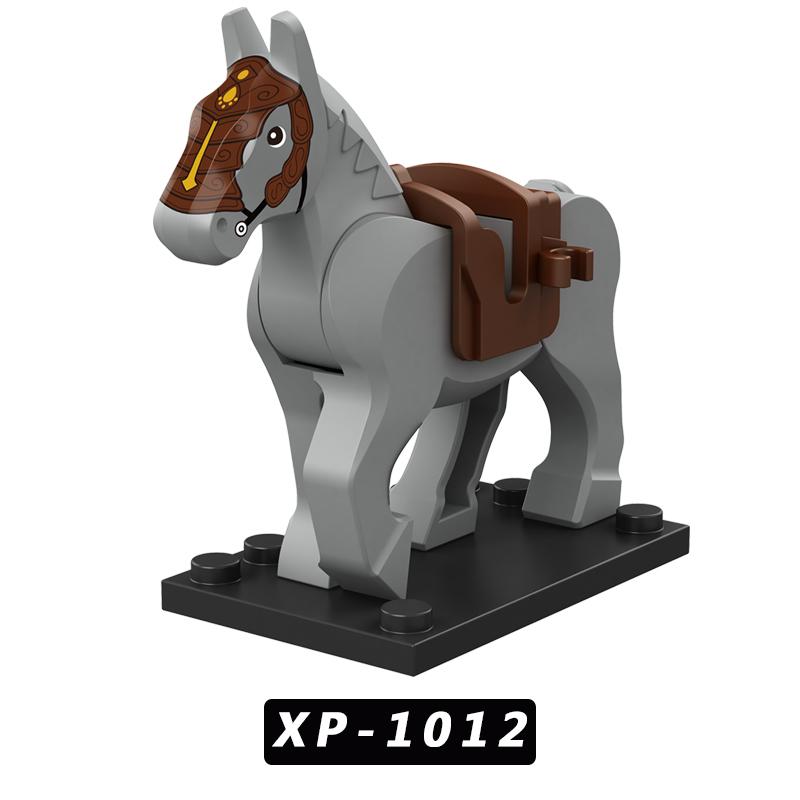 MOC военный боевой конь подходит для мини-фигурок, строительные блоки, аксессуары, детские игрушки для мальчиков, подарок