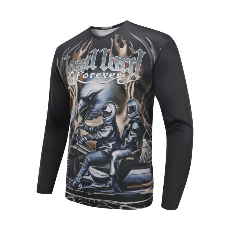 Mens Long Sleeve Cycling Jersey Quick Dry Breathable Sports T-Shirt Road Bike Mountain Running