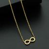Stainless Steel Light Luxury High-End Sporty Micro-Inlaid Zircon Lucky Number Bamboo Pendant Necklace Accessory Infinite Loop