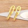 Nidin High Quality Personality Geometric Micro Inlaid Zircon Chain Earrings for Women Exquisite Temperament Retro Style Jewelry