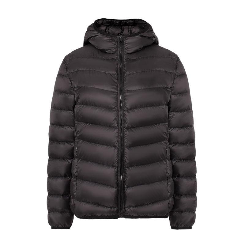 Light down jacket women's autumn and winter new short white duck down winter hooded and thin casual coat tide