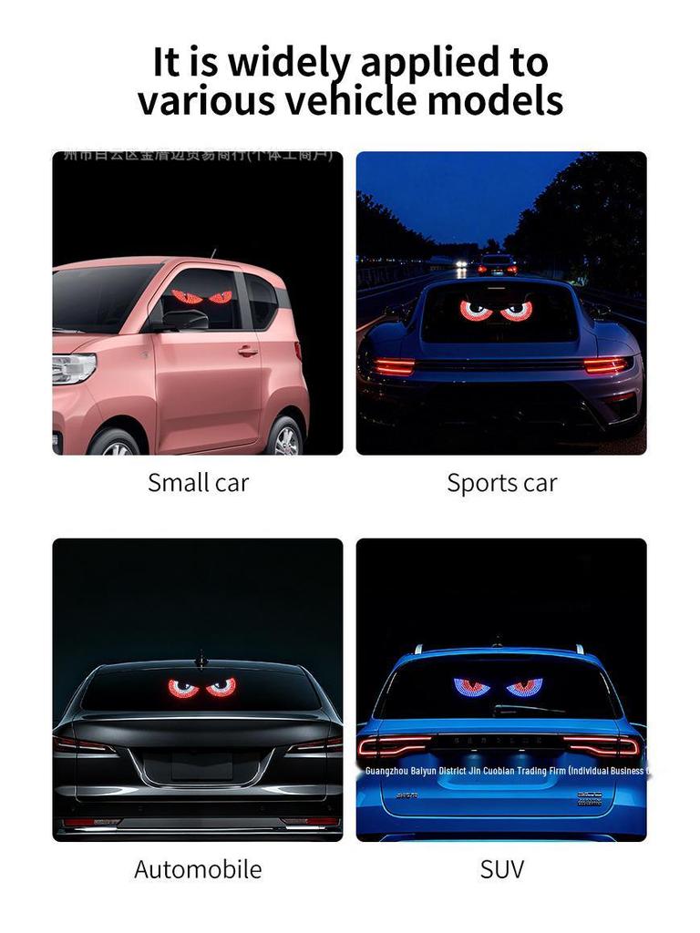 Cross-Border LED Rear Windshield Expression Light with Remote Control