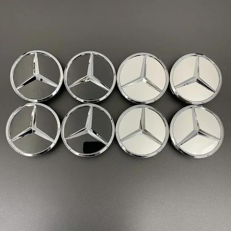 4Pcs 75MM/60MM Car Tire Wheel Center Hub Cap Covers For Mercedes Benz Badge Emblem Rim Cover Auto Style Decorate Accessories DA1 QQ41