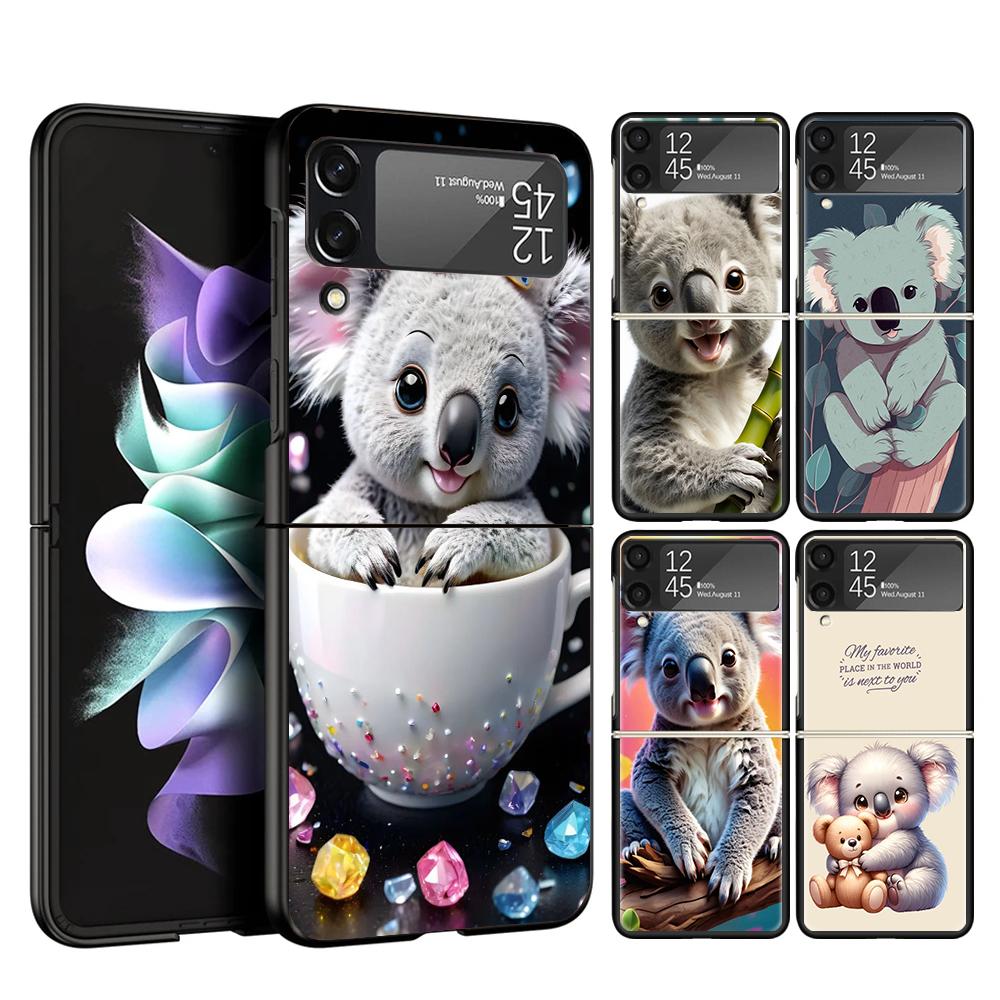 Koala Kawaii Cute Animal Phone Case For Samsung Galaxy Z Flip 7 6 5 4 3 5G Cover ZFlip7 ZFlip6 ZFlip4 ZFlip5 ZFlip3 Coque Fundas