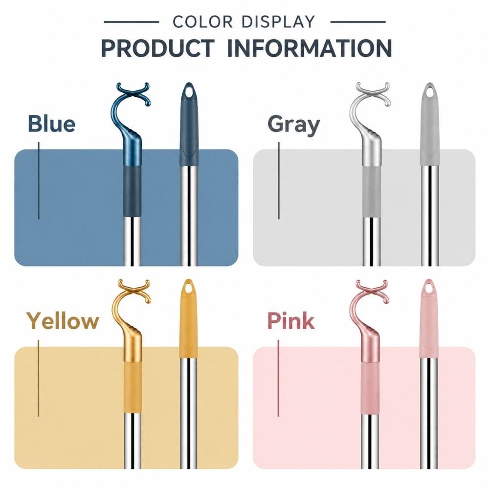 Stainless Steel Pole Hanger Thickened Tube Laundry Stick Clothes Reach Pole Home Clothes Hanging