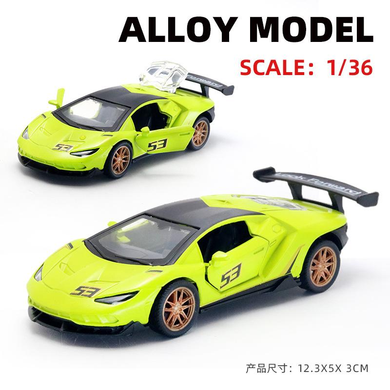 AAZN1 [Boxed] 1:36 Alloy Racing Model Boy Three Doors Pull Back Graffiti Car Gift Wholesale Cross-border