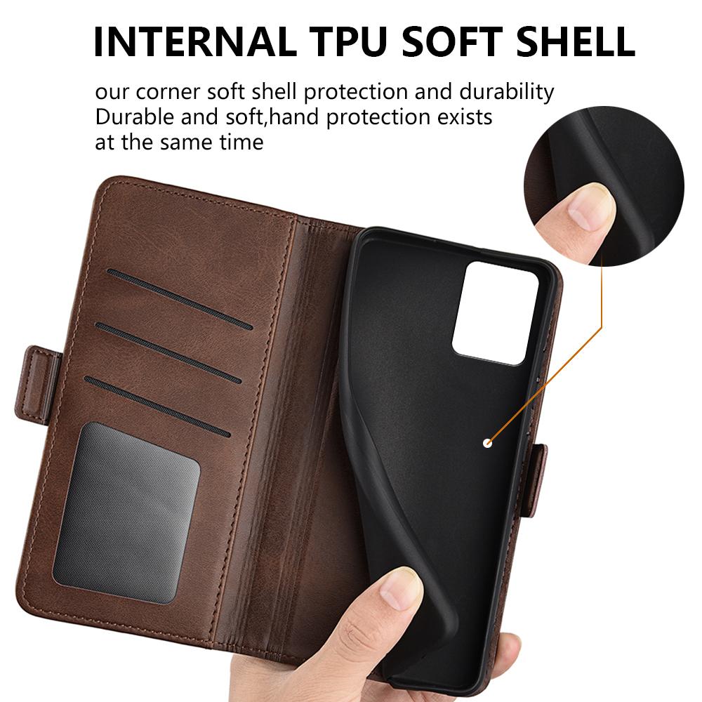 Для Motorola Moto G53 5G Кожаный бумажник с текстурой телячьей кожи Чехол для мобильного телефона Противоударная крышка-подставка