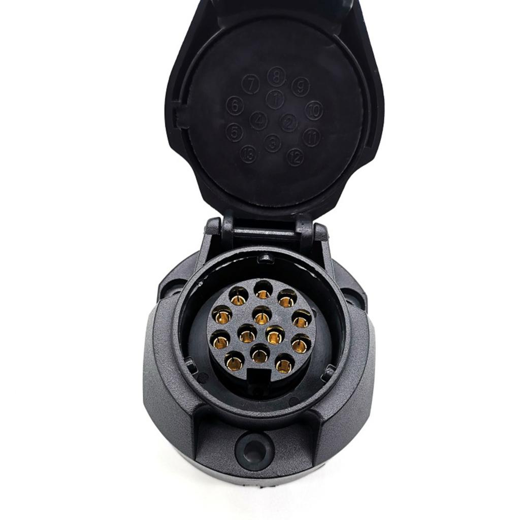 12V 13 Pin Trailer Connector Caravan Accessories Towing Socket Caravan Trailer Electrics Plug Trailer Adapter for Car Truck RV