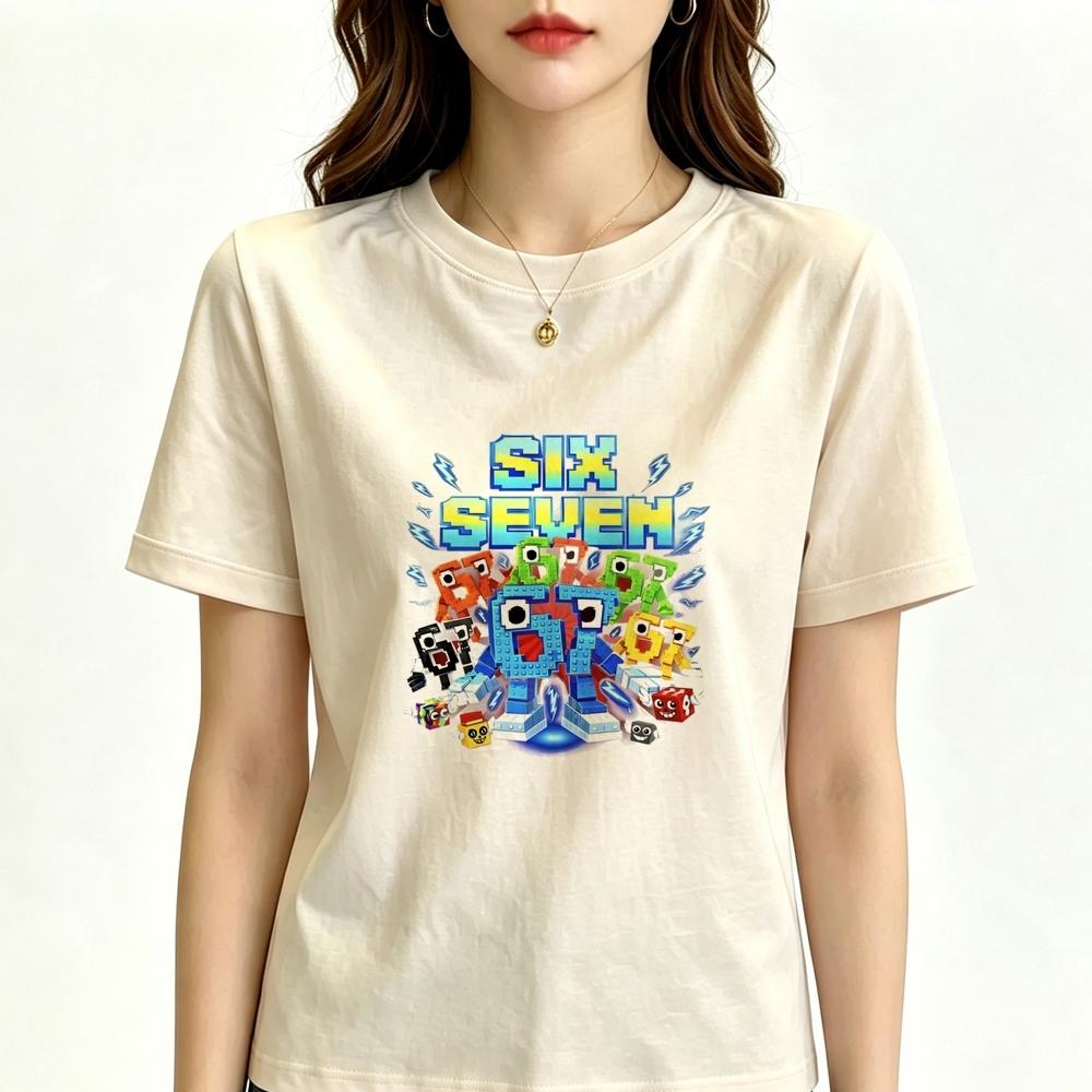 Six Seven shirt femme korean fashion scene Psychedelic cutecore t shirt emo alternative Unisexga goth korean fashion
