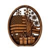 Патриотический centerpiece на стол 4 июля Деревянный флаг Америки Статуя Свободы Стоячий знак на День Независимости Сельский многоуровневый поднос Декор