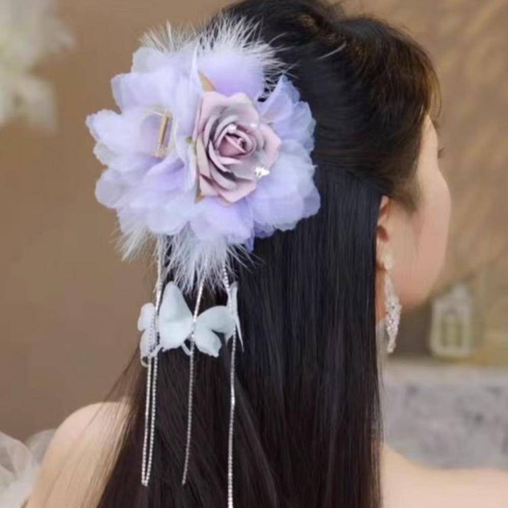 Супер фея Цветы Волосы Коготки Атмосфера Заколки Ретро Элегантные Шпильки Женщины