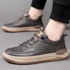 Men's Genuine Leather Casual Sneakers Outdoor Running Thick Sole Fashion New Shoes Waterproof Men Boots Male Walking Sneakers