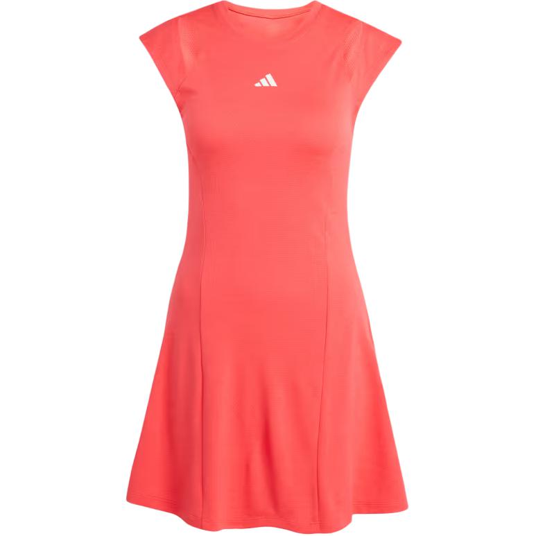 Adidas Hollow Slim Fit Round Neck Short Dress With Leggings Women Dresses Red IN6166