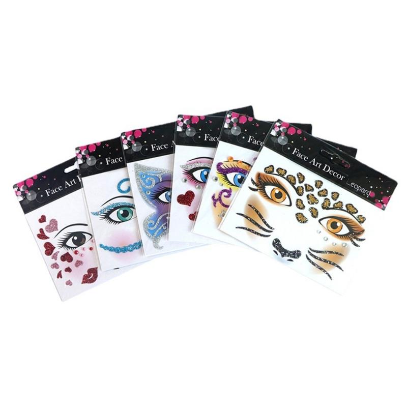 Blingbling Temporary Makeup Stickers Crystal Glittered Stickers Festival Holiday Costumes Blingbling Face Jewels Animal