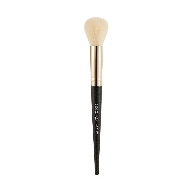 GECOMO Soft Bristle Round Blush Brush - Portable, Non-Absorbent, Ideal for Beginners.