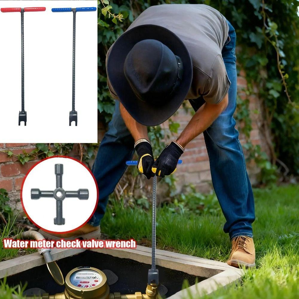 Sturdy Steel Water Meter Key Heavy Duty Threaded Valve Shut Off Spanner  Underground Valves