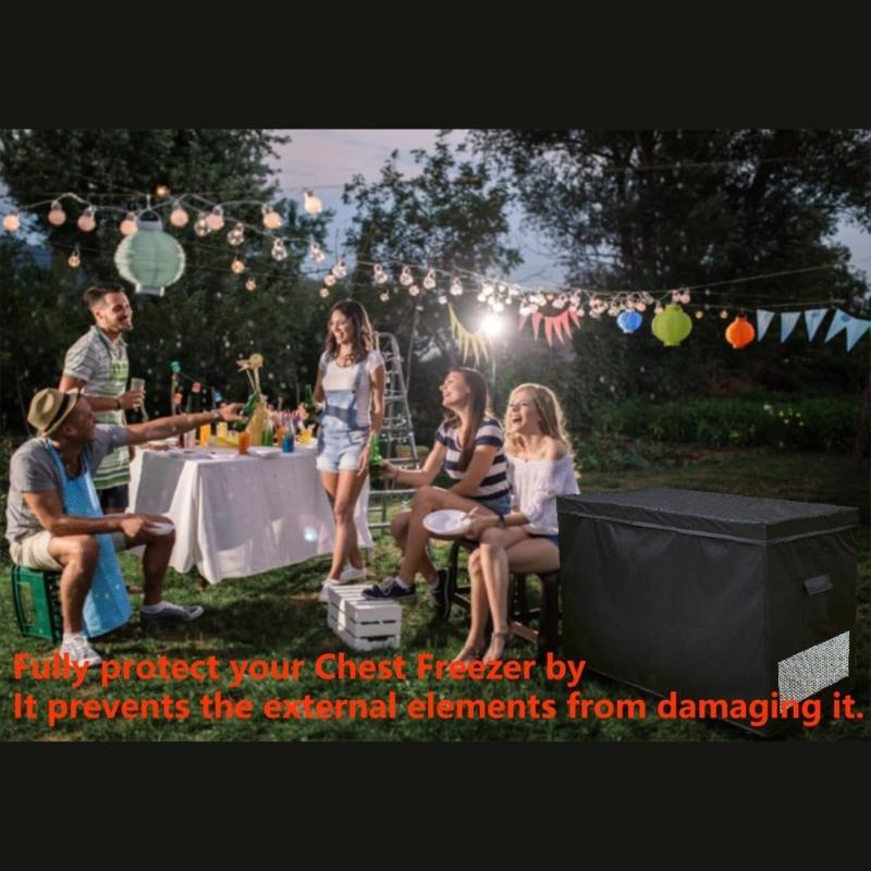 Dustproof Cover with Elastic Bottom for 14-16 Cubic Feet Deep Freezer Waterproof Protective Double Zippered Freezer Cover