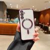 Модный прозрачный противоударный чехол с гальваническим покрытием для Magsafe для Samsung Galaxy A05 A05S A15 A25 A35 A55 Чехол с мягким бампером A05S