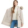Pie overcome the new women's medium and long cotton-padded clothes for the new year, winter sleeves removable large fur collar jacket