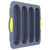 Baguette Mold 4 Grooves Silicone Soft Smooth Surface Bread Mould Baking Pan Kitchen ToolLight Gray