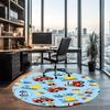 Truck Printed Round Rug Carpet Chair Rug Area Rug Entryway Doormats,for Office Chair Living Room Bedroom Kitchen Room.