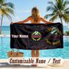 Custom Text Beach Towel, Soft Absorbent Swimming Multi-use TowelRapid Wien FC