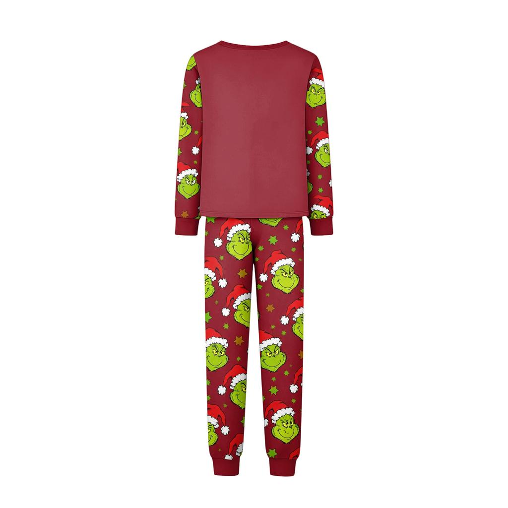 Family Matching Christmas Pajama Set with Long Sleeve and Long Pants for Holiday Wear