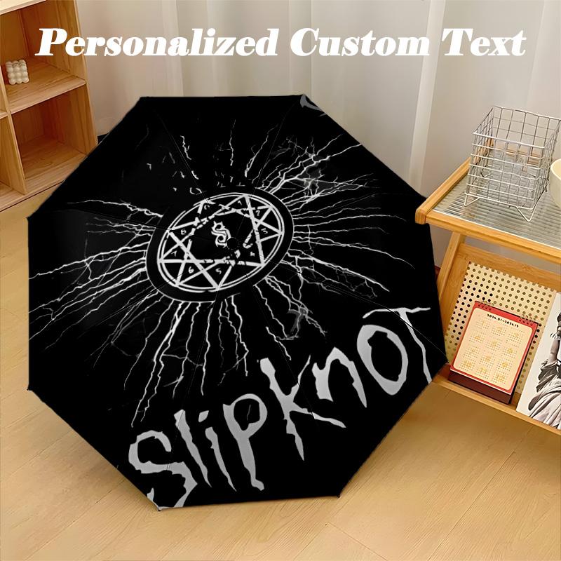 Автоматический зонт с 8 ребрами, складной зонт с дизайном Slipknot для защиты от солнца и дождя, для путешествий
