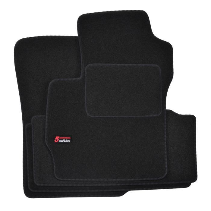 Tapis de sol - Logo - Mazda 5 - Velours noir - 4 pièces - Ajustement précis