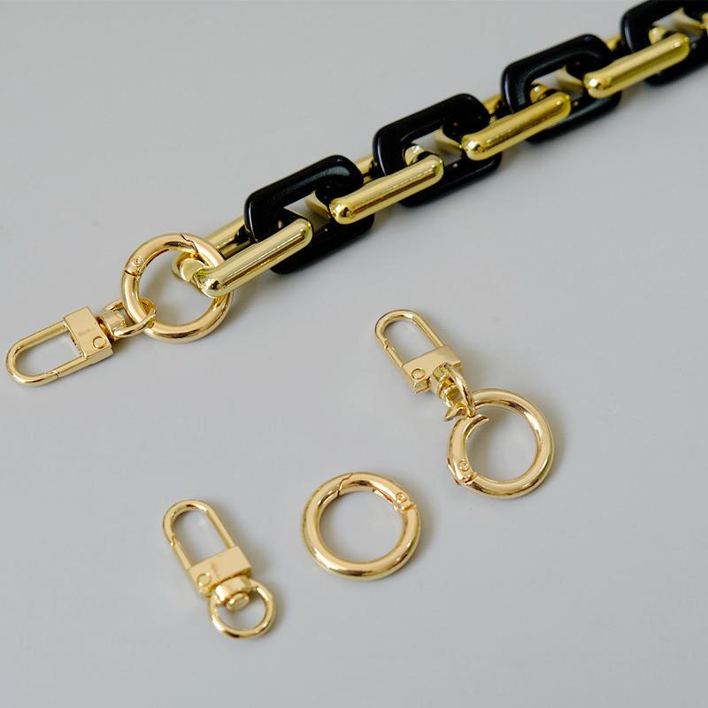 Новый милый аксессуар для телефона, цепочка со съемными деталями, черная цепочка через плечо из смолы, роскошный шейный ремешок, чехол для телефона, цепочки, золотая акриловая цепочка на плечо