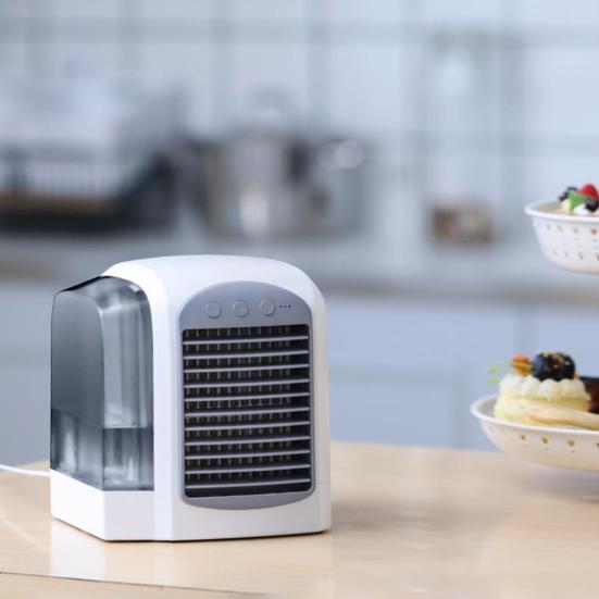 Персональный кондиционер с охлаждающим вентилятором и резервуаром для воды, 3 скорости, сильный воздушный поток, низкий уровень шума, настольный воздухоохладитель, вентилятор, генератор тумана