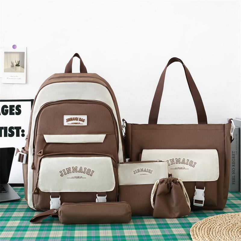 Комплект из пяти рюкзаков для детей, большой вместимости, рюкзак для старшеклассников, чтобы уменьшить нагрузку на рюкзак с защитой от хребта