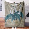 Two Birds Standing In Water.-Themed Blanket - Comfortable Flannel Fabric Hypoallergenic Suitable for All Seasons - Ideal for Sofas